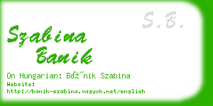 szabina banik business card